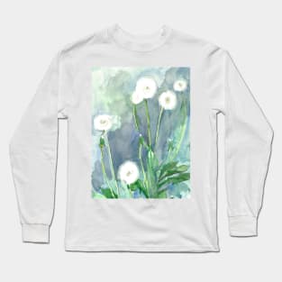 dandelion botanical watercolor Long Sleeve T-Shirt